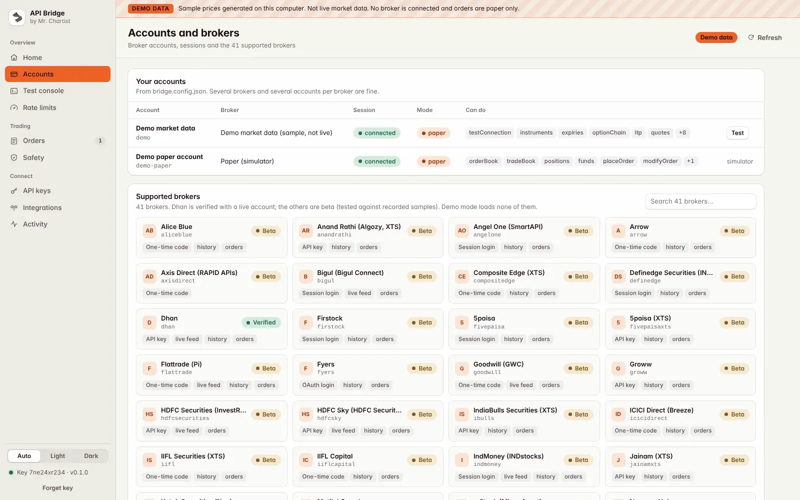 Accounts and brokers